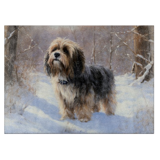 Tibetan Terrier Let It Snow Christmas  Cutting Board (Front)