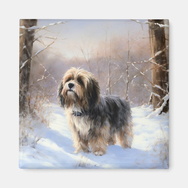 Tibetan Terrier Let It Snow Christmas  Magnet (Front)