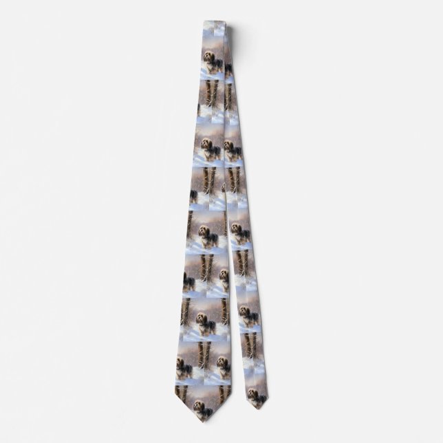 Tibetan Terrier Let It Snow Christmas  Neck Tie (Front)