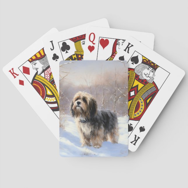 Tibetan Terrier Let It Snow Christmas  Poker Cards (Back)