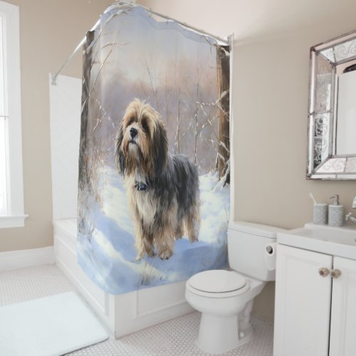 Tibetan Terrier Let It Snow Christmas  Shower Curtain