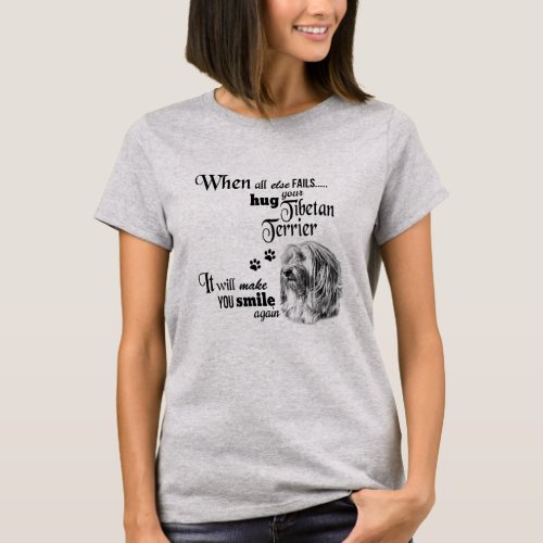 Tibetan Terrier modern art cute dog breed slogan T_Shirt