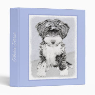 Tibetan Terrier Painting - Cute Original Dog Art 3 Ring Binder