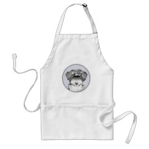 Tibetan Terrier Painting - Cute Original Dog Art Adult Apron