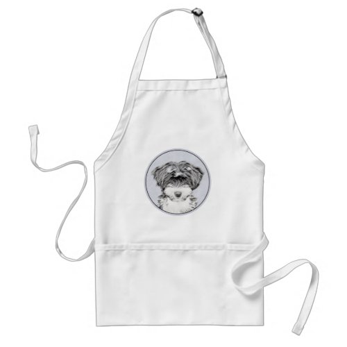 Tibetan Terrier Painting _ Cute Original Dog Art Adult Apron