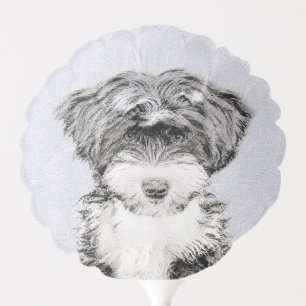 Tibetan Terrier Painting - Cute Original Dog Art Balloon
