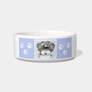 Tibetan Terrier Painting - Cute Original Dog Art Bowl