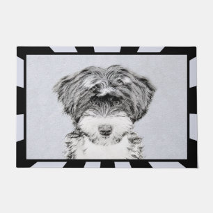 Tibetan Terrier Painting - Cute Original Dog Art Doormat