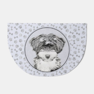 Tibetan Terrier Painting - Cute Original Dog Art Doormat