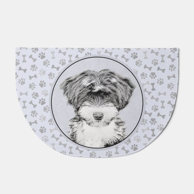 Tibetan Terrier Painting - Cute Original Dog Art Doormat (Front)