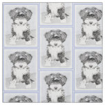 Tibetan Terrier Painting - Cute Original Dog Art Fabric