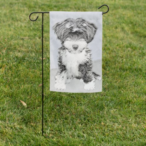 Tibetan Terrier Painting _ Cute Original Dog Art Garden Flag