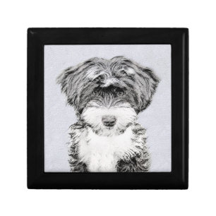Tibetan Terrier Painting - Cute Original Dog Art Jewelry Box