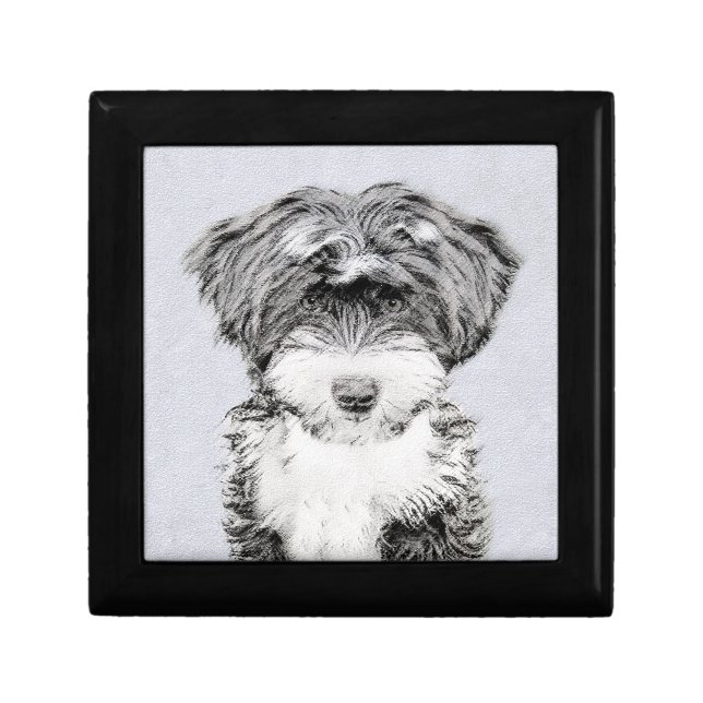Tibetan Terrier Painting - Cute Original Dog Art Jewelry Box (Front)
