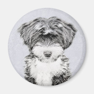 Tibetan Terrier Painting - Cute Original Dog Art Magnet