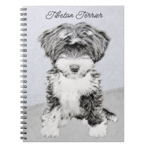 Tibetan Terrier Painting - Cute Original Dog Art Notebook