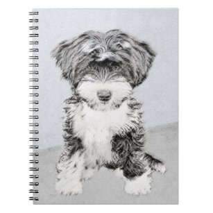 Tibetan Terrier Painting - Cute Original Dog Art Notebook