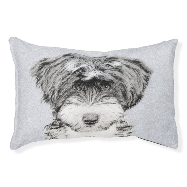 Tibetan Terrier Painting - Cute Original Dog Art Pet Bed (Front)