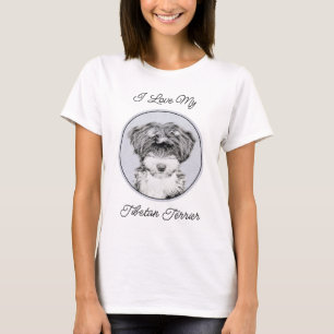 Tibetan Terrier Painting - Cute Original Dog Art T-Shirt
