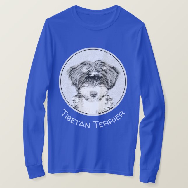 Tibetan Terrier Painting - Cute Original Dog Art T-Shirt (Design Front)