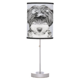 Tibetan Terrier Painting - Cute Original Dog Art Table Lamp