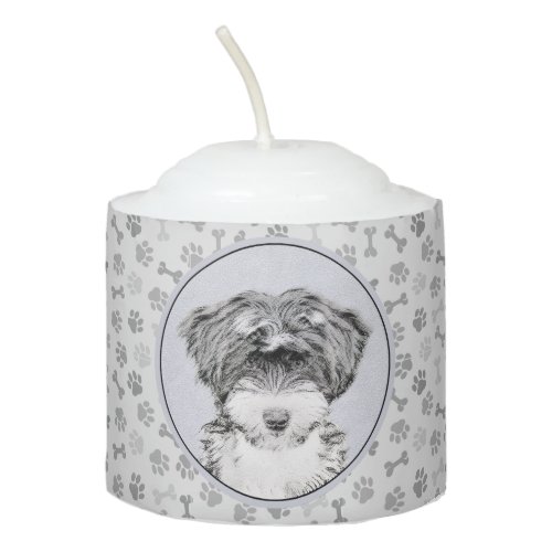 Tibetan Terrier Painting _ Cute Original Dog Art Votive Candle