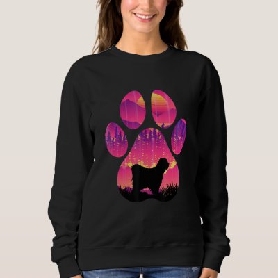 Tibetan Terrier Paw Mom Dad Dog  Women Men Sweatshirt