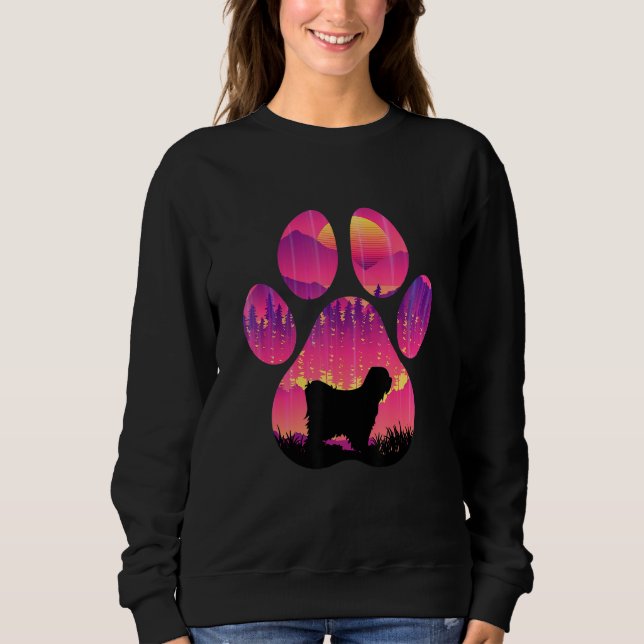 Tibetan Terrier Paw Mom Dad Dog  Women Men Sweatshirt (Front)