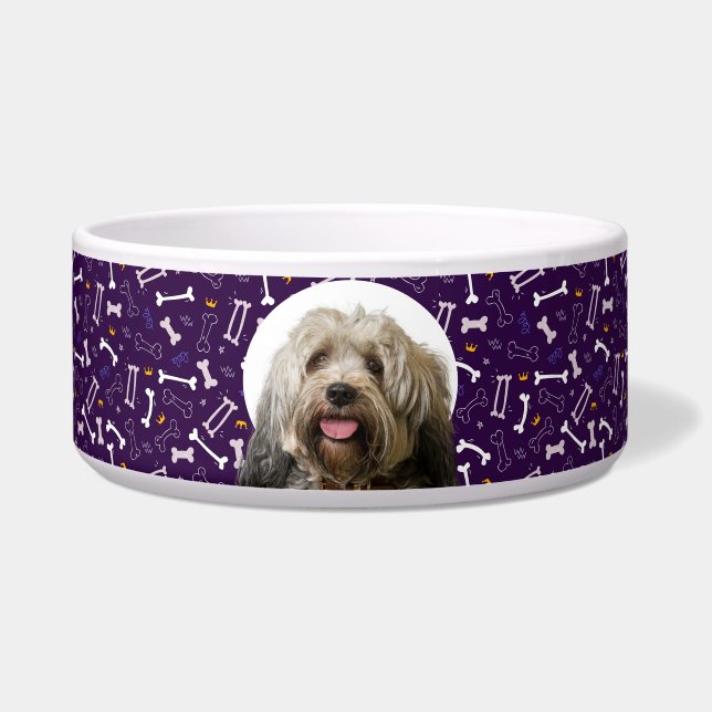 Tibetan Terrier Personalized Photo & Name Dog Bowl (Front)