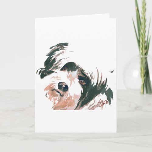 Tibetan Terrier portrait Card