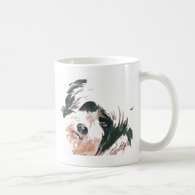 Tibetan Terrier portrait Coffee Mug (Right)