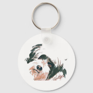 Tibetan Terrier portrait Keychain