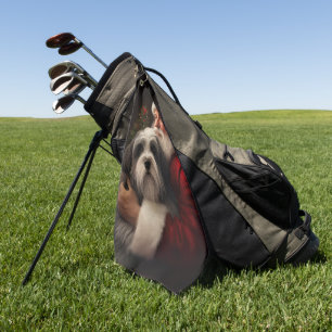 Tibetan Terrier Santa Claus Festive Christmas  Golf Towel