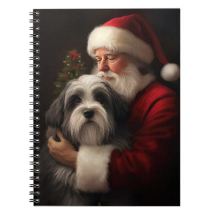 Tibetan Terrier Santa Claus Festive Christmas  Notebook