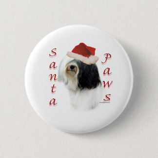 Tibetan Terrier Santa Paws Button