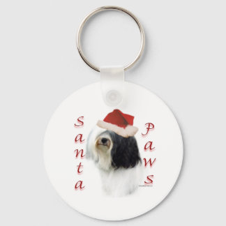 Tibetan Terrier Santa Paws Keychain
