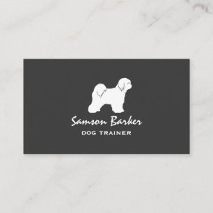 Tibetan Terrier Silhouette Dog Breed Pet Care Business Card