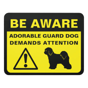 Tibetan Terrier Silhouette Funny Guard Dog Sign