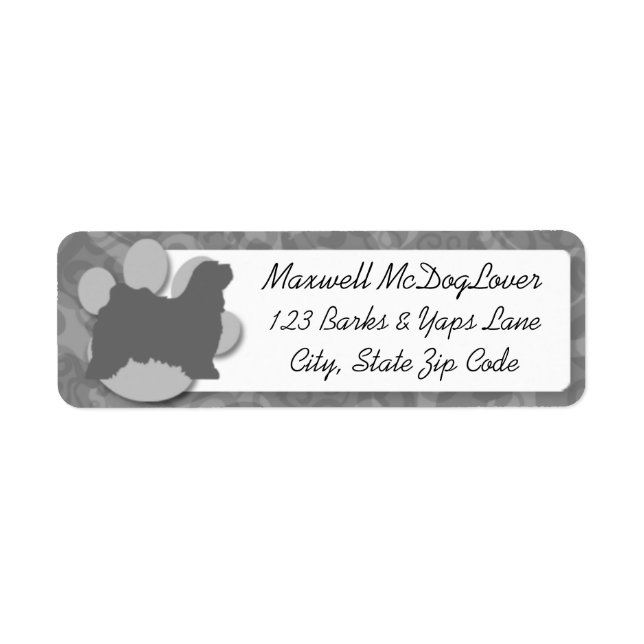 Tibetan Terrier Silhouette Label (Front)
