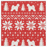Tibetan Terrier Silhouettes Christmas Holiday Xmas Fabric
