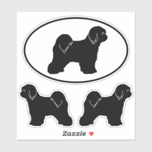 Tibetan Terrier Silhouettes Dogs Vinyl Sticker Set