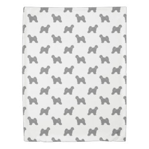 Tibetan Terrier Silhouettes Pattern Duvet Cover