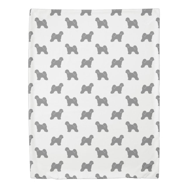 Tibetan Terrier Silhouettes Pattern Duvet Cover (Front)