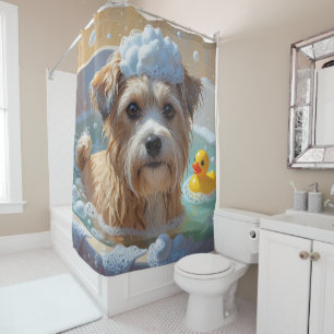 Tibetan Terrier Sloppy Sleepy Cute Funny  Shower Curtain