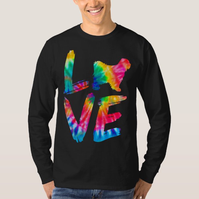 Tibetan Terrier Tie Dye Love Dog Mom Dad T-Shirt (Front)