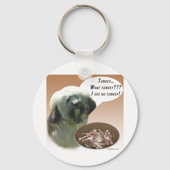 Tibetan Terrier Turkey Keychain (Front)