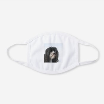 Tibetan Terrier White Cotton Face Mask by BreakoutTees at Zazzle
