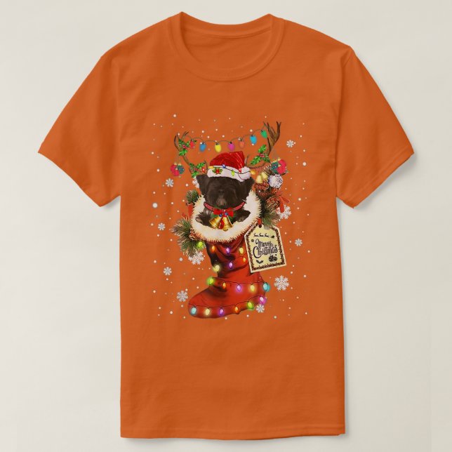 Tibetan Terrier Xmas Boot Christmas Sock Winter Sn T-Shirt (Design Front)