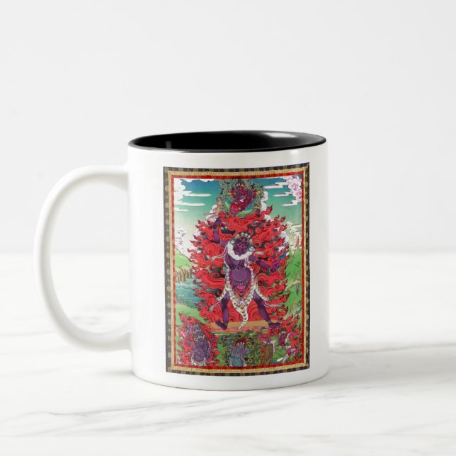 Tibetan Thangka Ekajati Art Two-Tone Coffee Mug (Left)