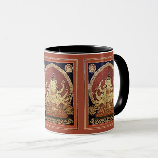 Tibetan Thangka of Guhyasamaja Akshobhyavajra  Mug (Front Right)
